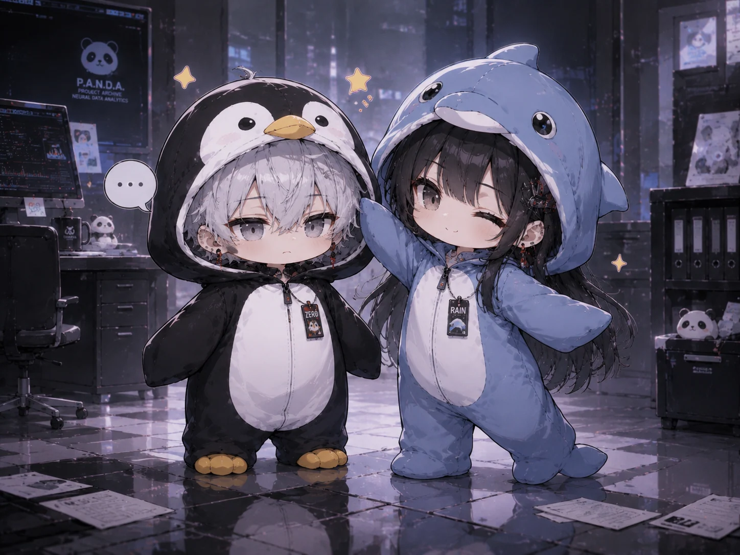 ペンギンとイルカ