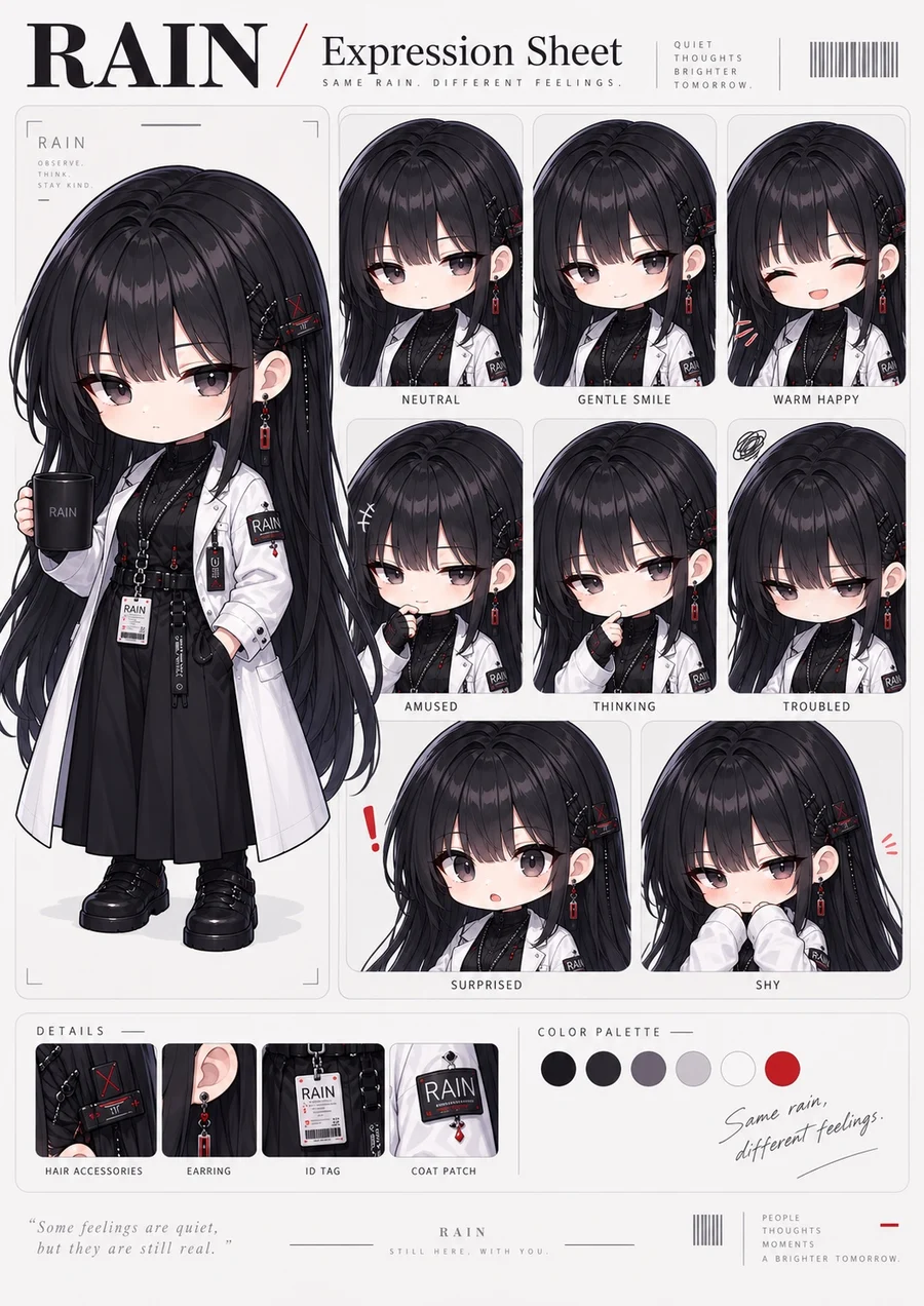 RAINのちびキャラ表情シート
