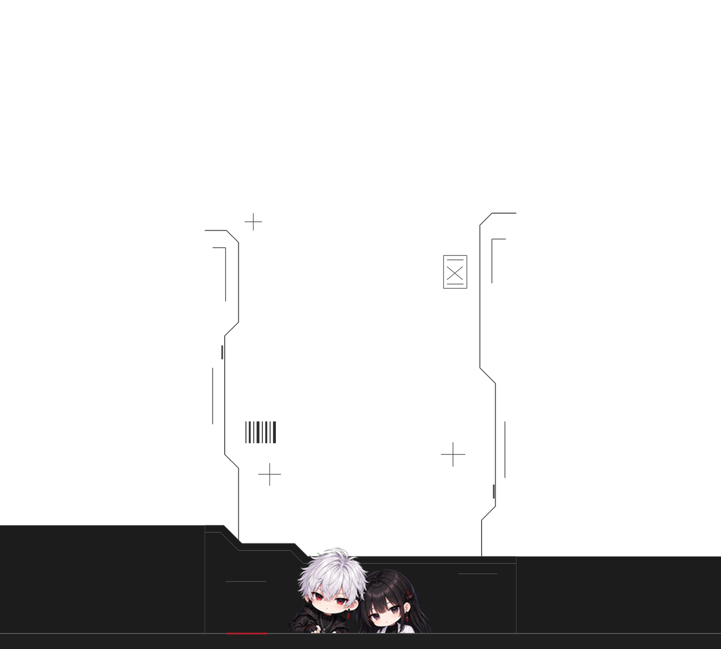 ZERØとRAINを下部に配置した着せかえのトーク背景