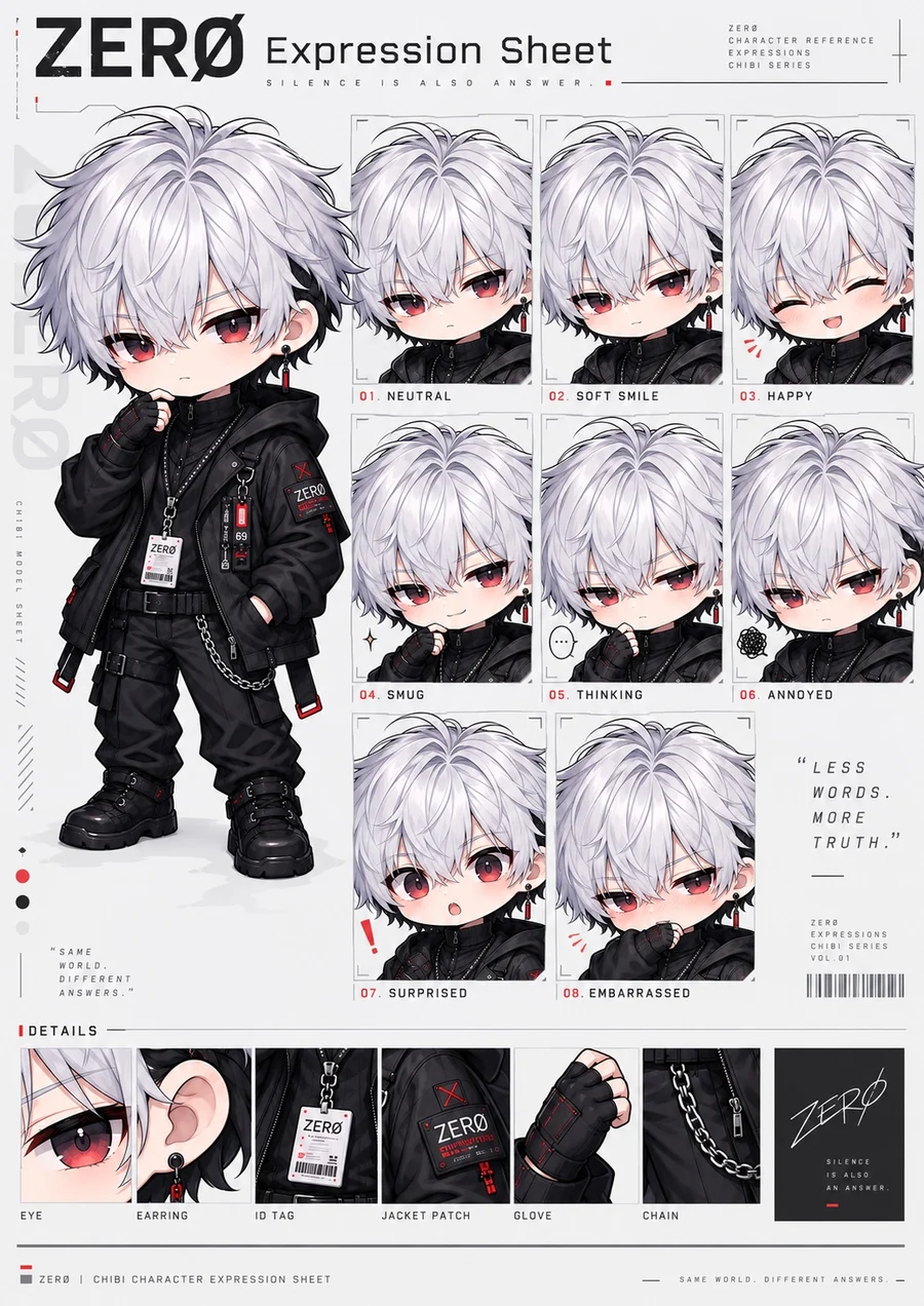 ZERØのちびキャラ表情シート
